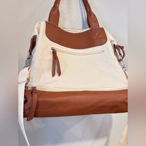 Graf Lantz Carry-On Travel Weekender bag cotton canvas vegan leather details